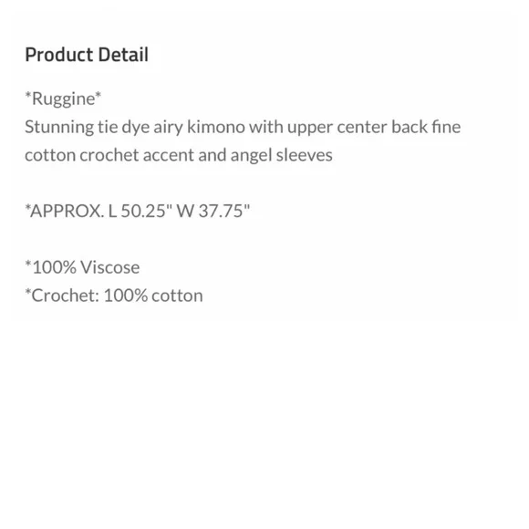 $25 auction start 140 ❤️Pretty tie dye airy kimono - Picture 7 of 7